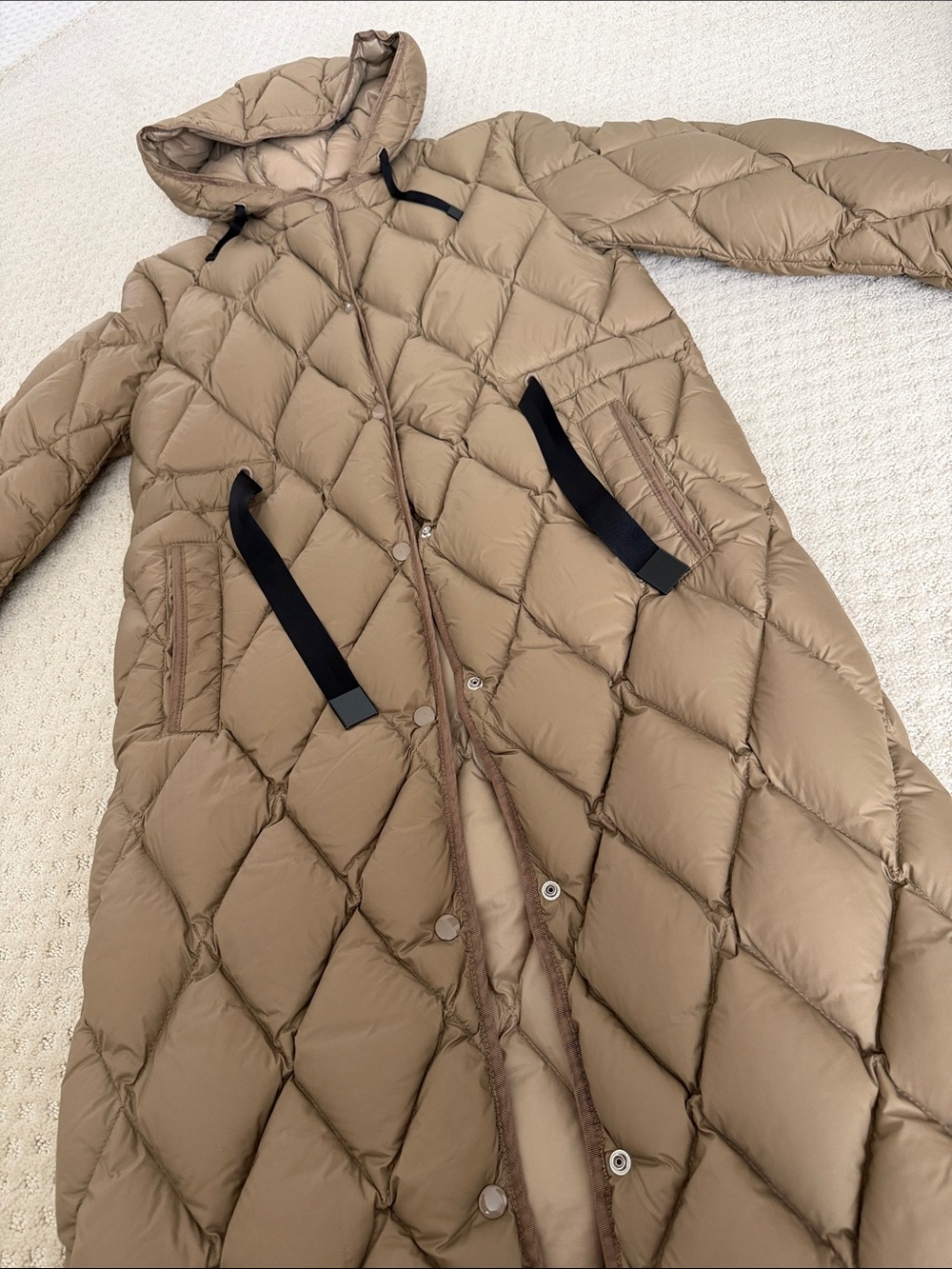 ZARA Quilted Long Puffer Coat Size Small - Picture 5 of 11